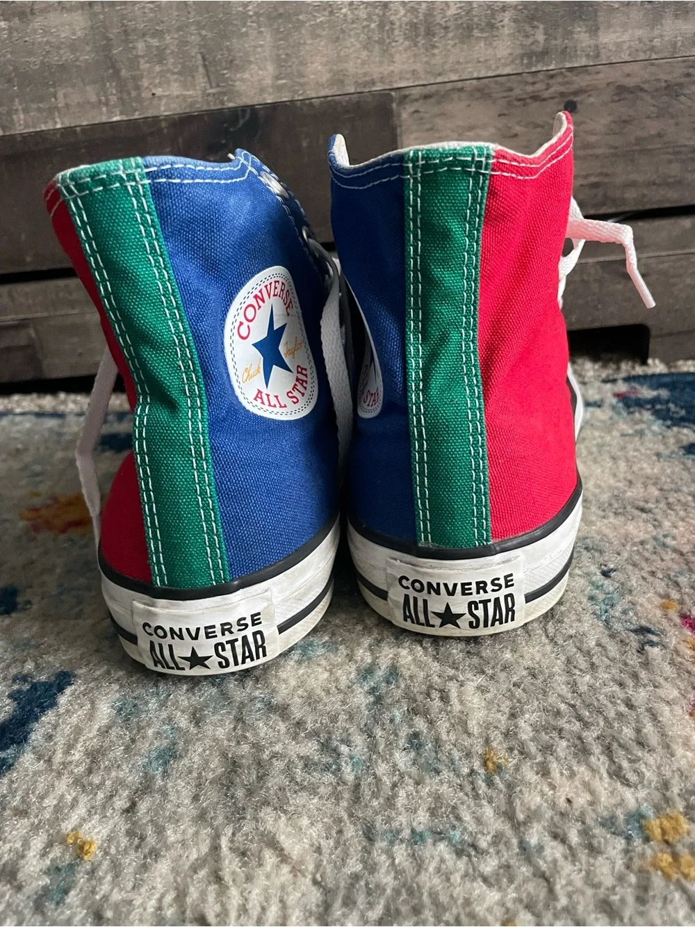 Converse  Colorblock High Top Sneakers - Yellow, Blue & Pink